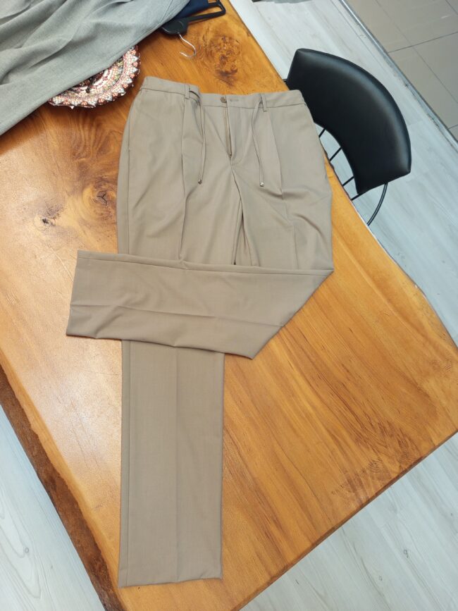 Bağcıklı Bel Erkek Pantolonu Bej - Görsel 5