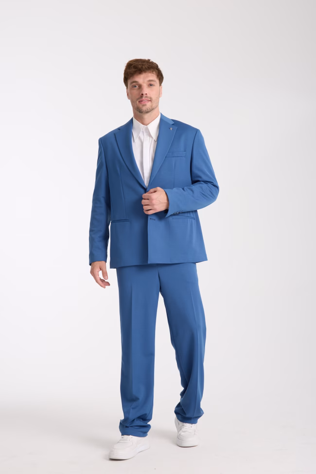Oversize Takım Elbise Mavi Renk - Görsel 2