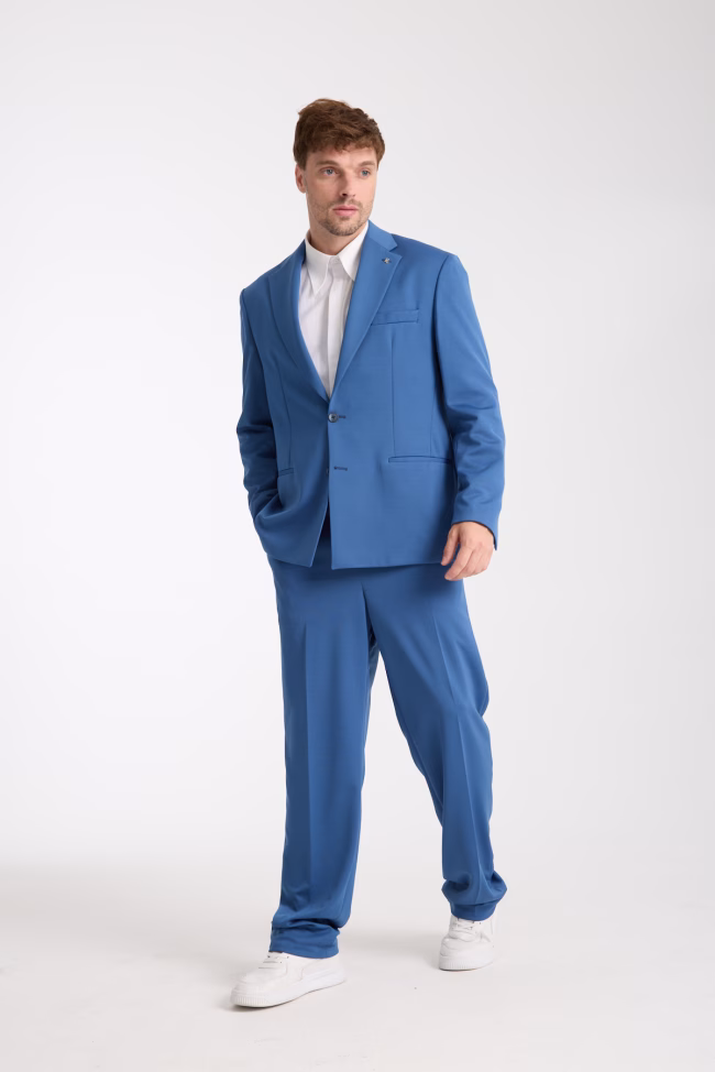 Oversize Takım Elbise Mavi Renk - Görsel 5