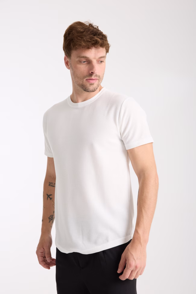 Erkek Tshirt Beyaz %100 Pamuk