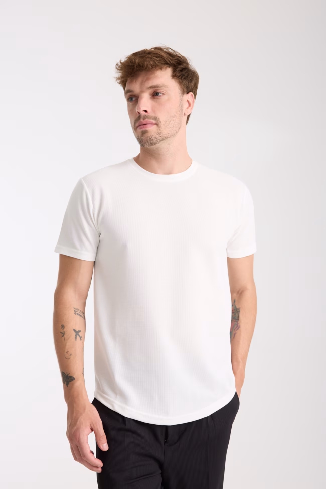 Erkek Tshirt Beyaz %100 Pamuk - Görsel 9