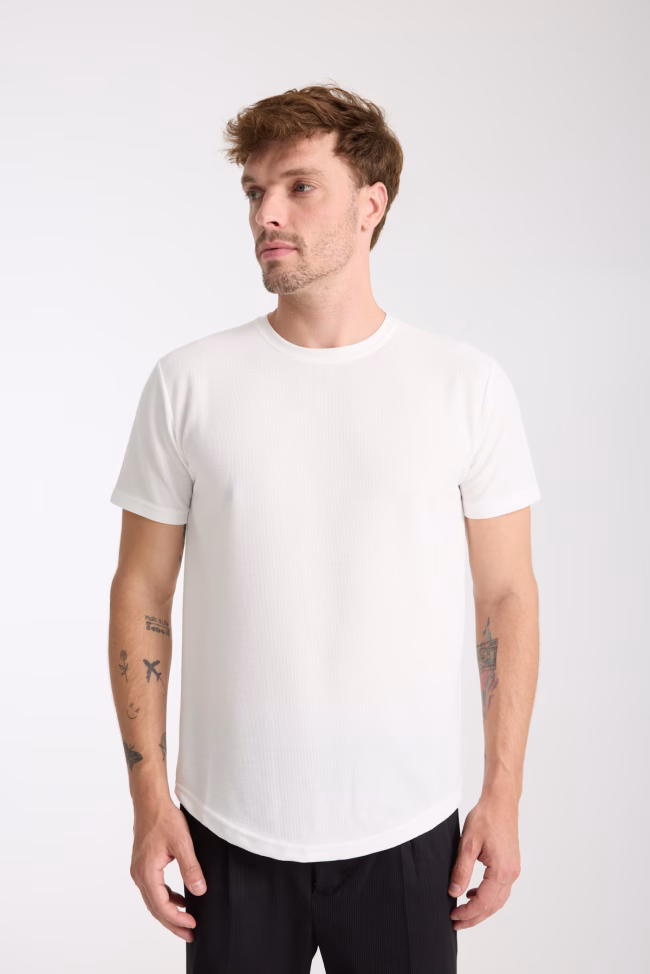 Erkek Tshirt Beyaz %100 Pamuk - Görsel 3