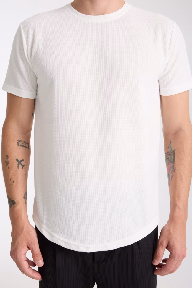 Erkek Tshirt Beyaz %100 Pamuk - Görsel 4