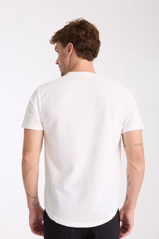 Erkek Tshirt Beyaz %100 Pamuk - Görsel 6