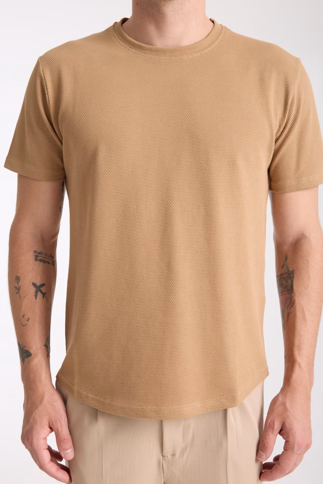 Erkek Tshirt Sütlü Kahve %100 Pamuk - Görsel 7