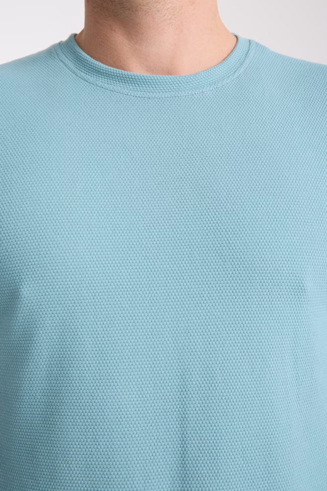 Erkek Tshirt Mavi %100 Pamuk - Görsel 8